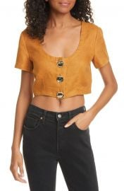 NICHOLAS Lou Linen Crop Top   Nordstrom at Nordstrom